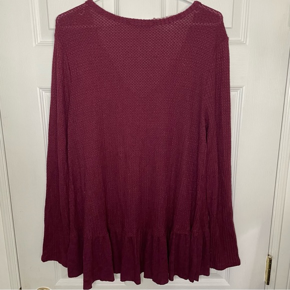 Anthropologie burgundy tunic size Large - Picture 4 of 8